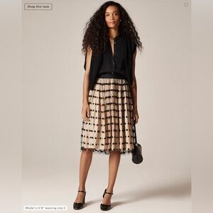 J Crew Collection layered mesh skirt with dots size 4